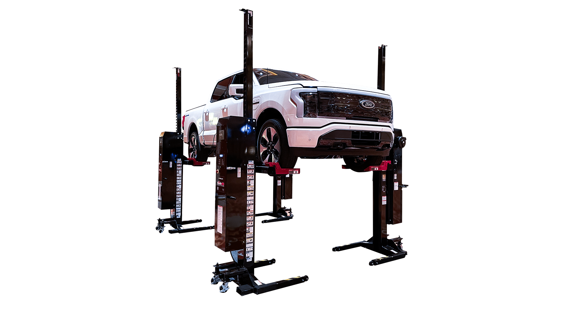 Challenger's medium-duty mobile column lifting system allows you to lift any rubber-tired vehicle, with a maximum lifting capacity of up to 20,000 lbs. With wireless connectivity and heavy-duty tow handles, lift any vehicle with ease using this maneuverable lifting system.